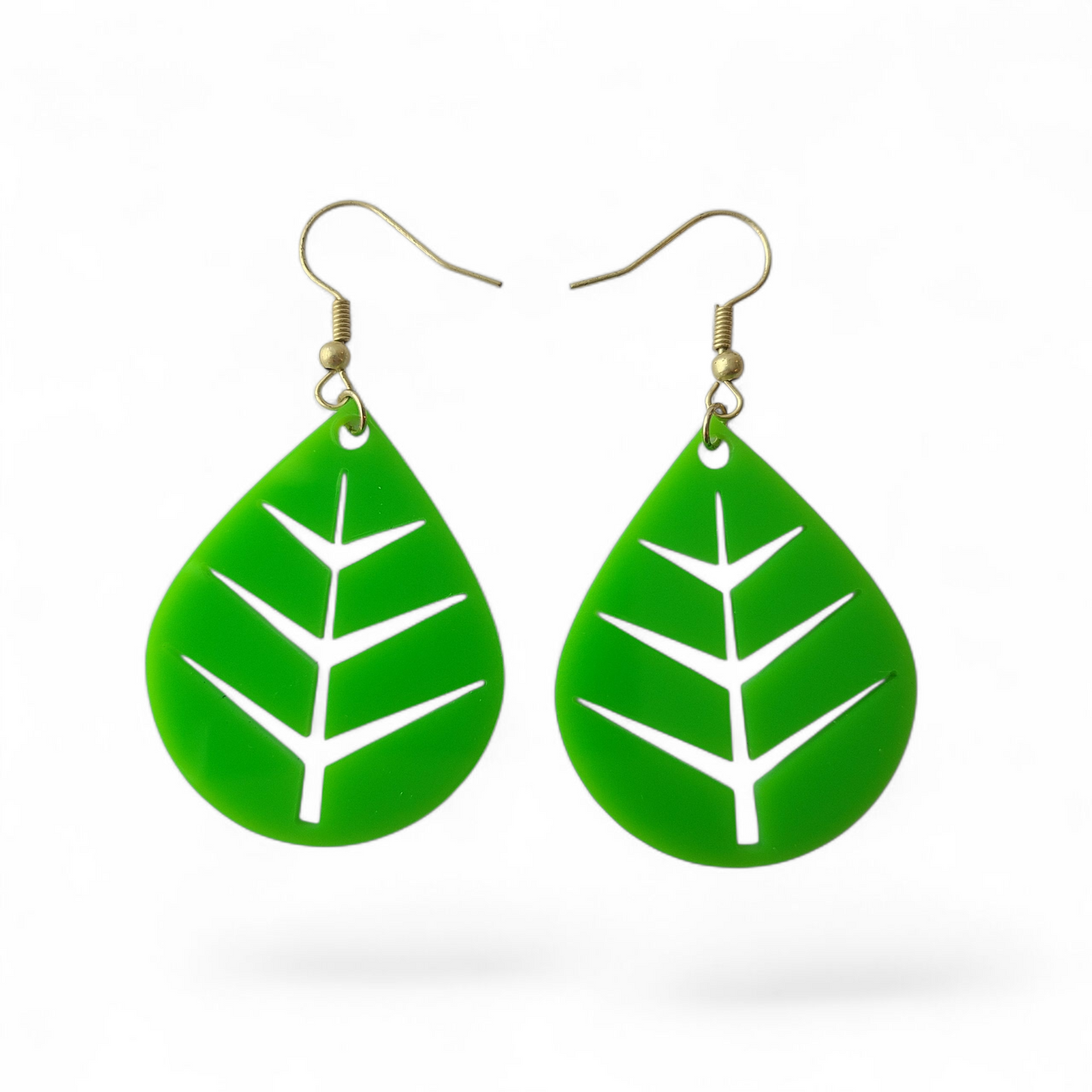 "Green Leaf" earrings (FROSTED GOLD)