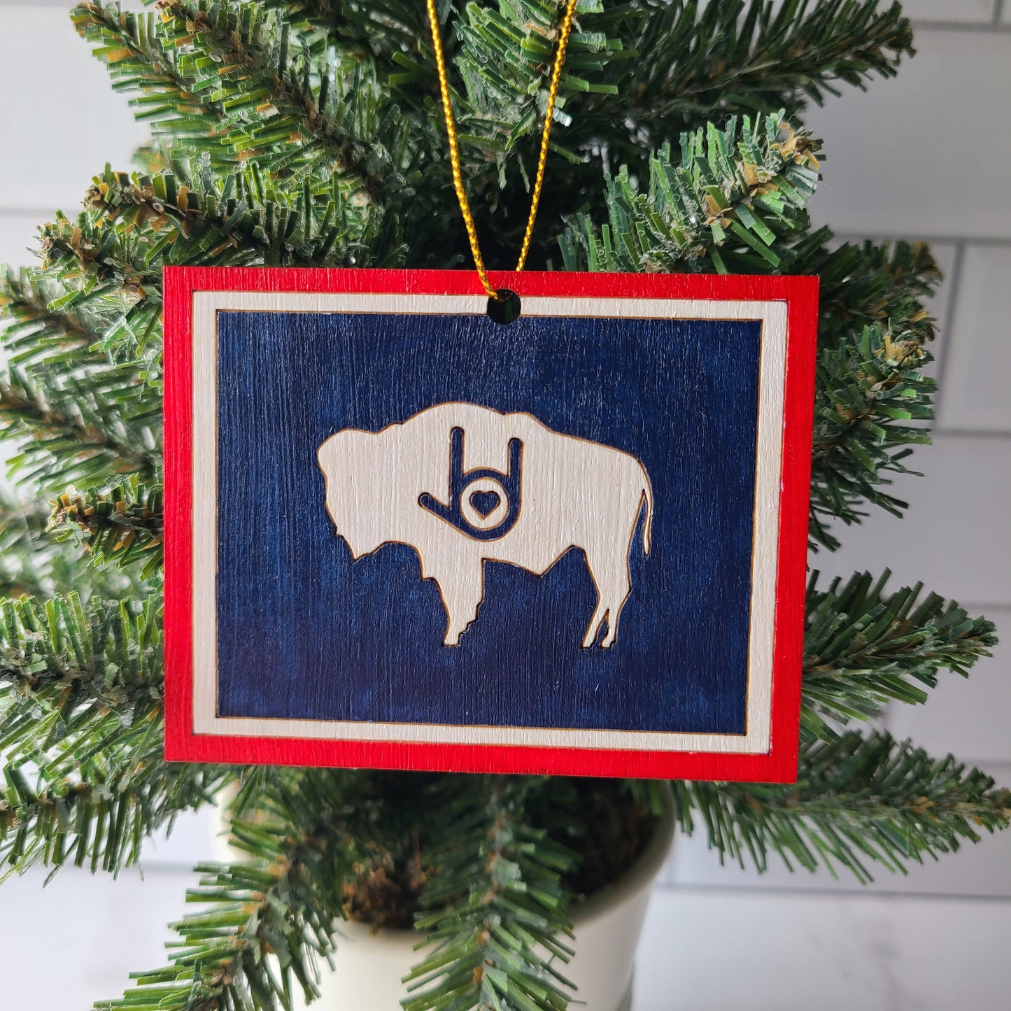 "I Love You Wyoming Flag" ornament