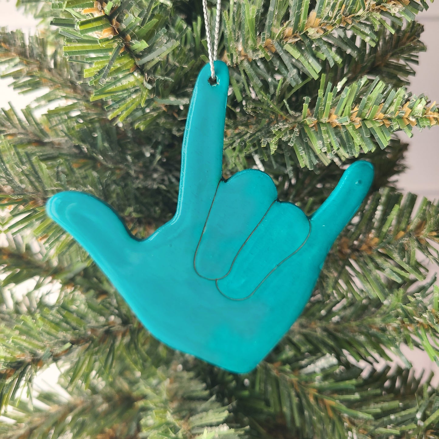 "I Love You (Teal)" ornament