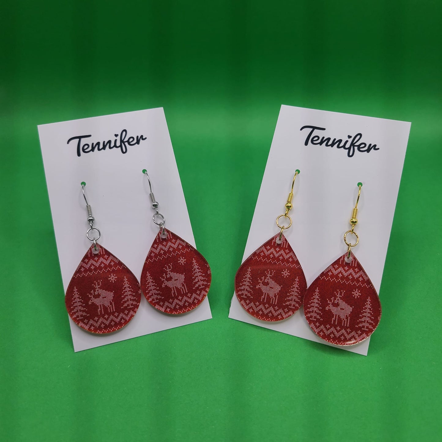 "Naughty Reindeers" teardrop earrings