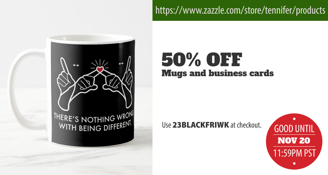 50% off Mugs & Business Cards on Zazzle