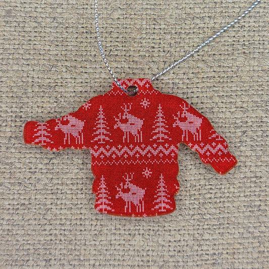 "Naughty Reindeers"  sweater ornament