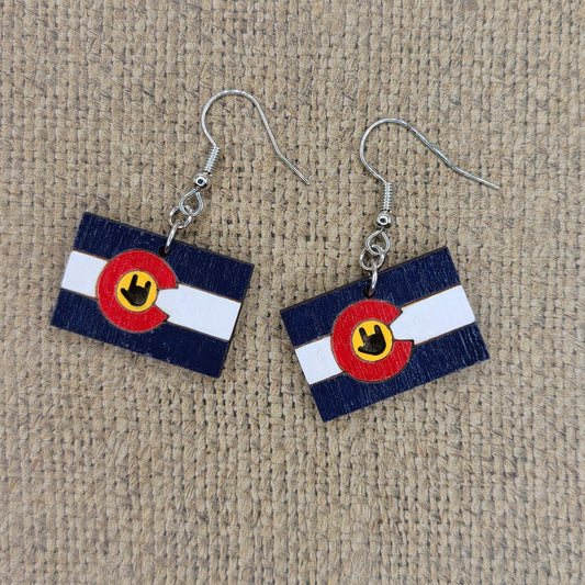 "I Love You Colorado Flag" earrings