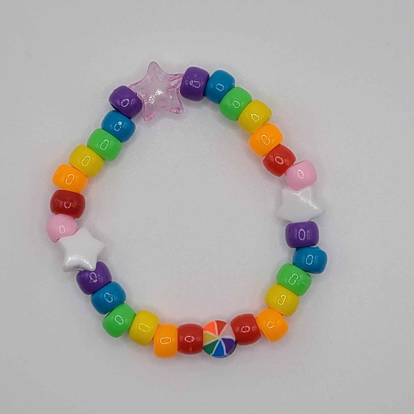 Rainbow Candy Pony Bead Bracelet