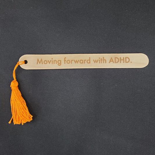 "Moving forward with ADHD." popsicle bookmark