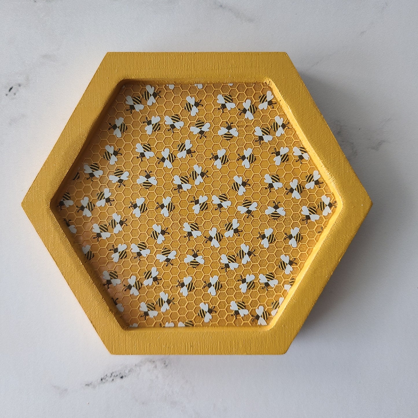"Bees in a Honeycomb" Coaster