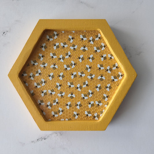 "Bees in a Honeycomb" Coaster