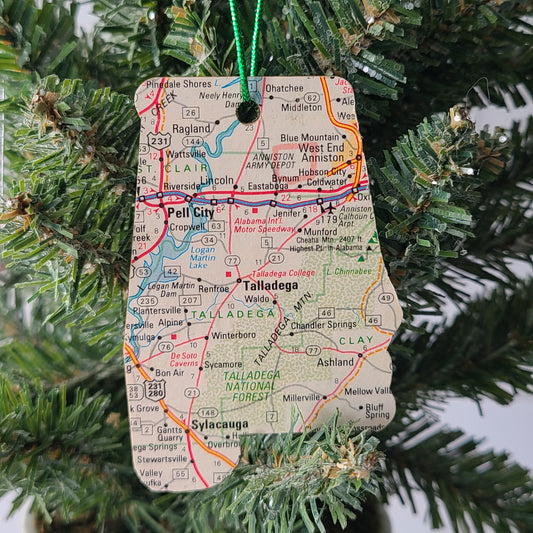 ALABAMA - "Alabama School for the Deaf in Talladega" Map Ornament