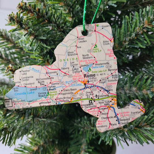 "New York School for the Deaf in Rome, New York" Map Ornament