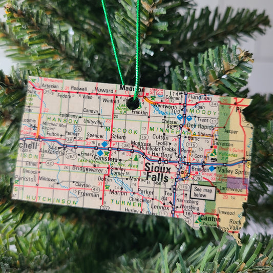 "South Dakota School for the Deaf in Sioux Falls, South Dakota" Map Ornament