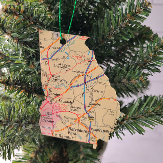 "Atlanta Area School for the Deaf in Clarkston, Georgia" Map Ornament