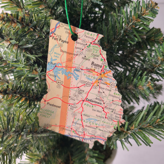 "Georgia School for the Deaf in Cave Spring, Georgia" Map Ornament