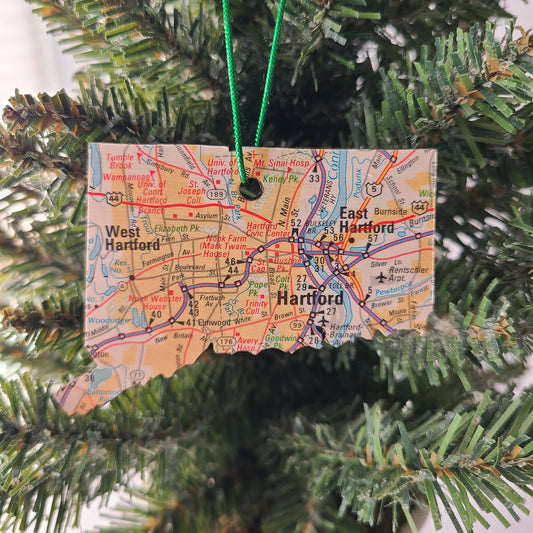 "American School for the Deaf in West Hartford, Connecticut" Map Ornament