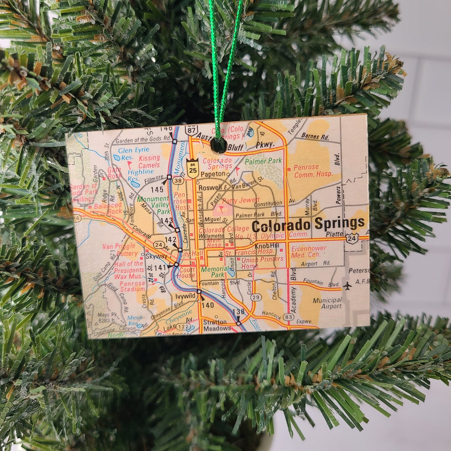 "Colorado School for the Deaf and the Blind in Colorado Springs, Colorado" Map Ornament