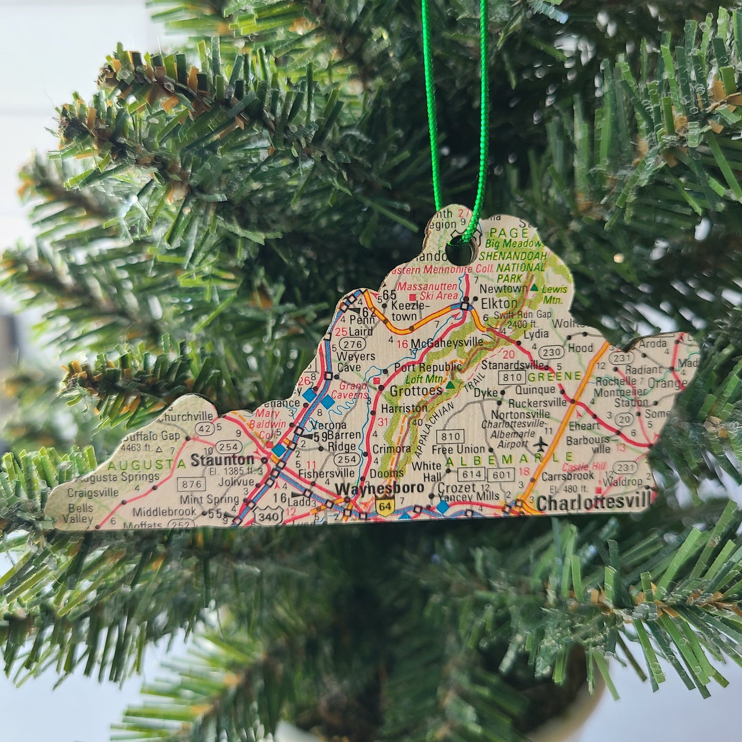 "Virginia School for the Deaf and the Blind in Staunton, Virginia" Map Ornament