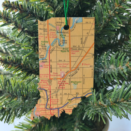 "Indiana School for the Deaf in Indianapolis, Indiana" Map Ornament