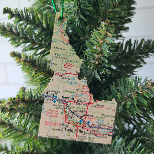 IDAHO - "Idaho School for the Deaf and the Blind in Gooding" Map Ornament