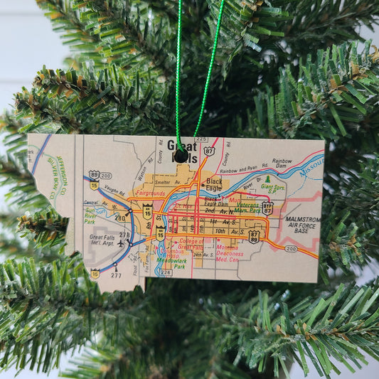 "Montana School For the Deaf and Blind in Great Falls, Montana" Map Ornament