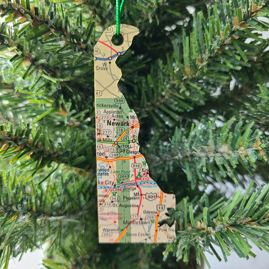 "Delaware School For the Deaf in Newark, Delaware" Map Ornament