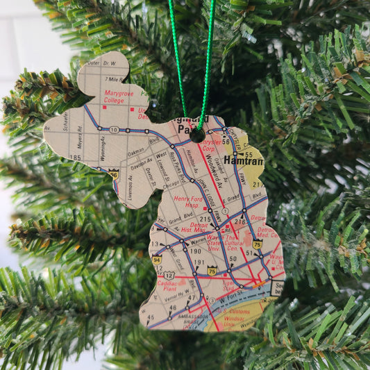 "Detroit Day School For the Deaf in Detroit, Michigan" Map Ornament