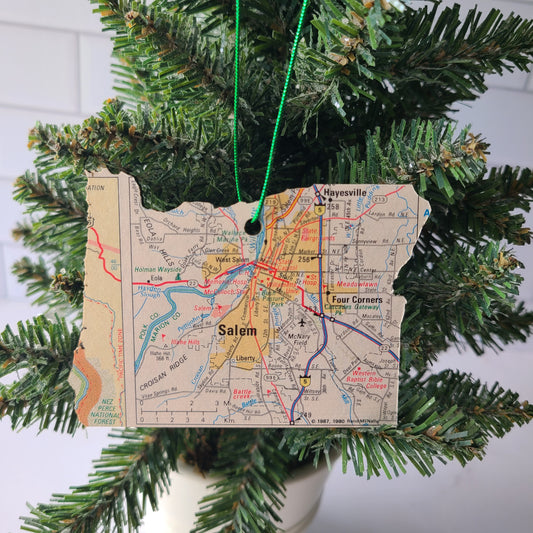 "Oregon School for the Deaf in Salem, Oregon" Map Ornament