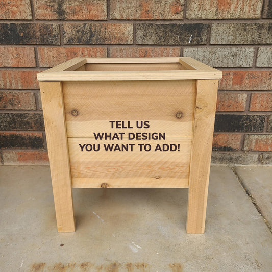 Custom Engraving Cedar Planter Box