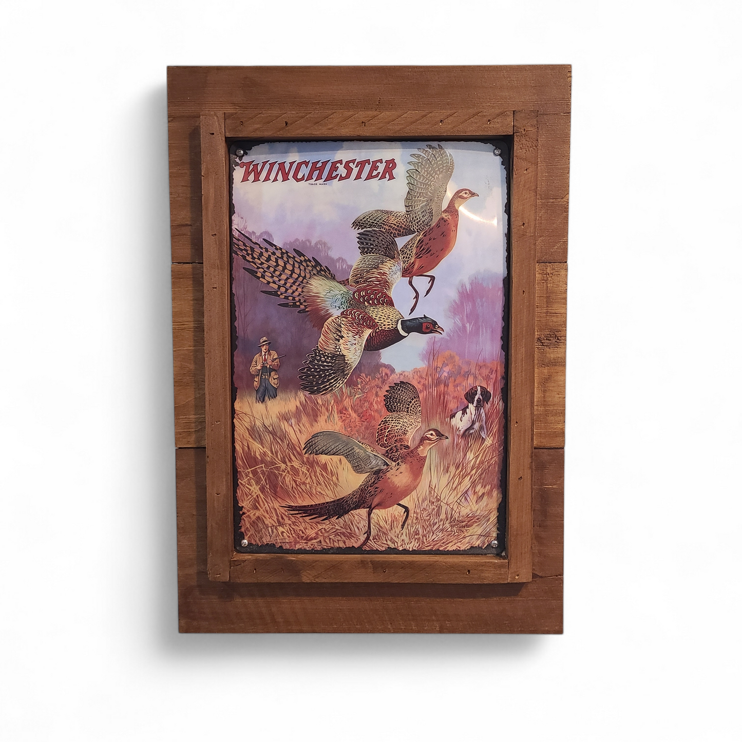 TIN SIGN - Winchester Pheasants by Lynn Bogue Hunt