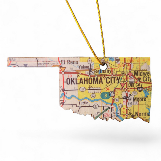 Oklahoma City, Oklahoma Map Ornament