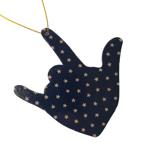 "I Love You, Red and Blue Stars" ornament