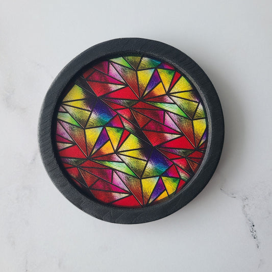 "Triangular Stained Glass" Coaster