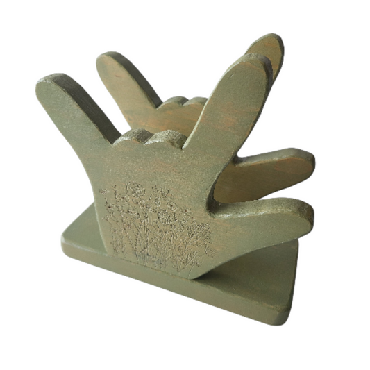 NAPKIN HOLDER - Green I Love You With Flowers (Misfit)