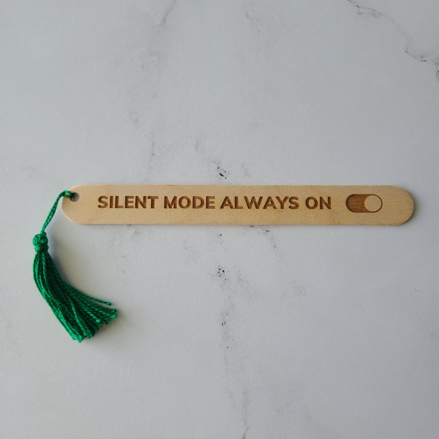 "Silent mode always on." popsicle bookmark