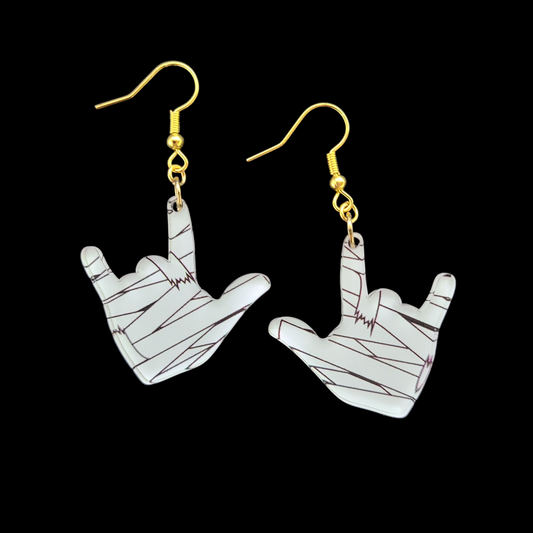 "I Love You Mummy Hands" earrings