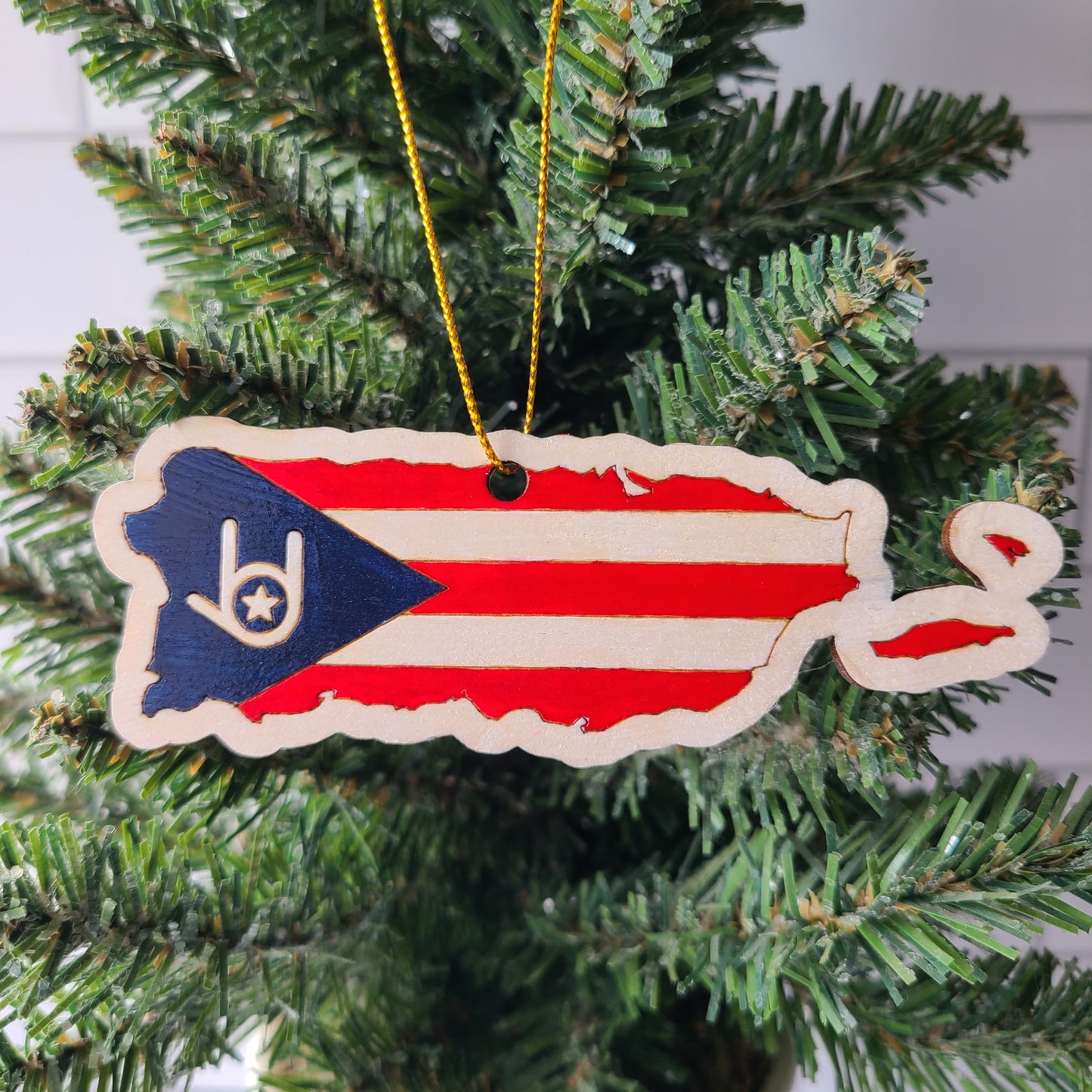 "I Love You Puerto Rico Flag" ornament