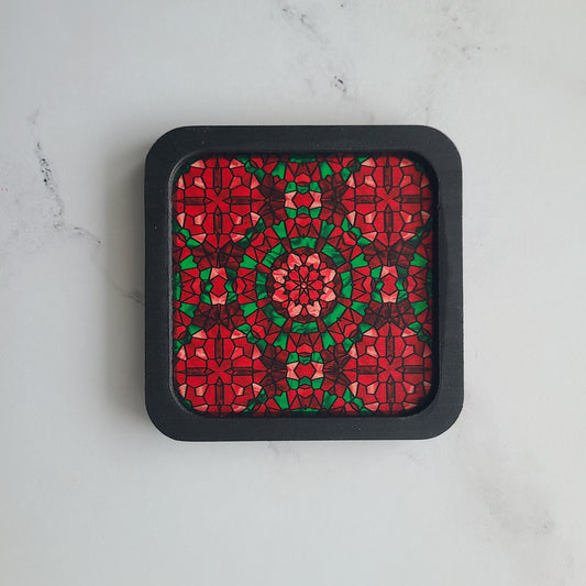 "Christmas Stained Glass" Coaster