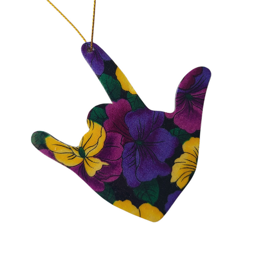 "I Love You, Pansies" ornament