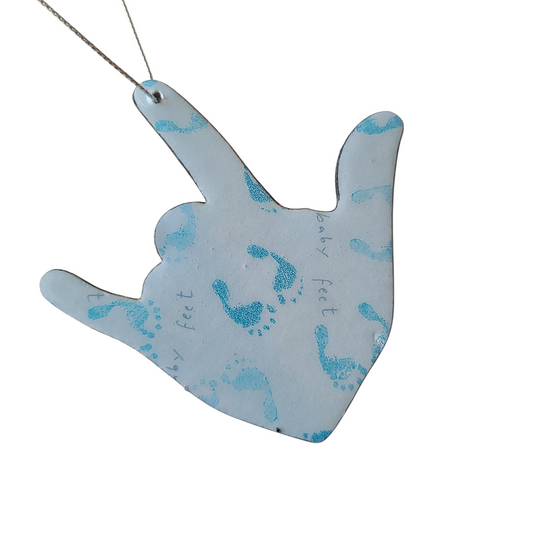"I Love You, Boy Baby Feet" ornament
