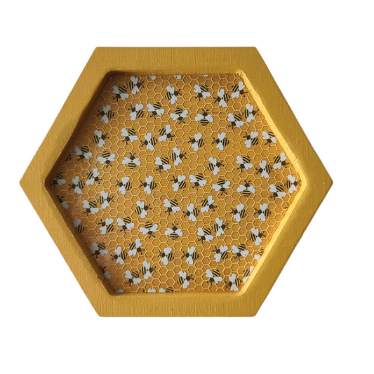 COASTER - "Bees in a Honeycomb"