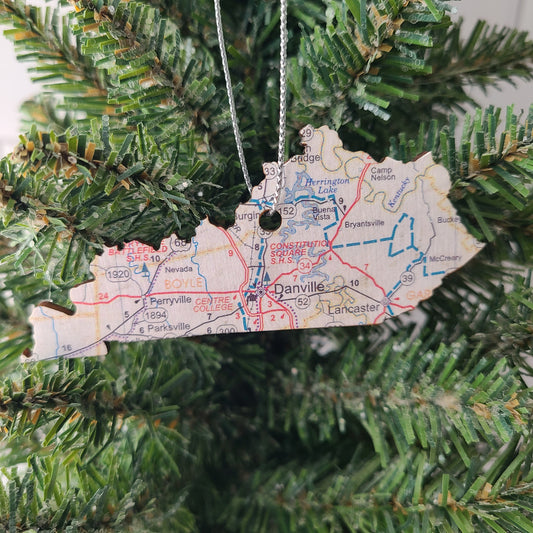 KENTUCKY - "Kentucky School for the Deaf in Danville" Map Ornament