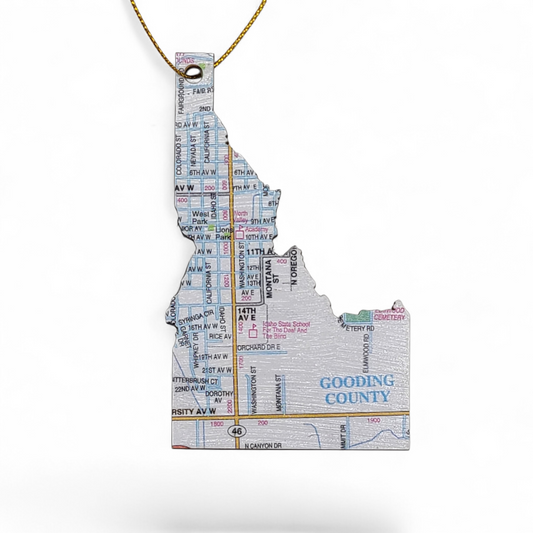 IDAHO - "Idaho School for the Deaf and the Blind in Gooding" Map Ornament