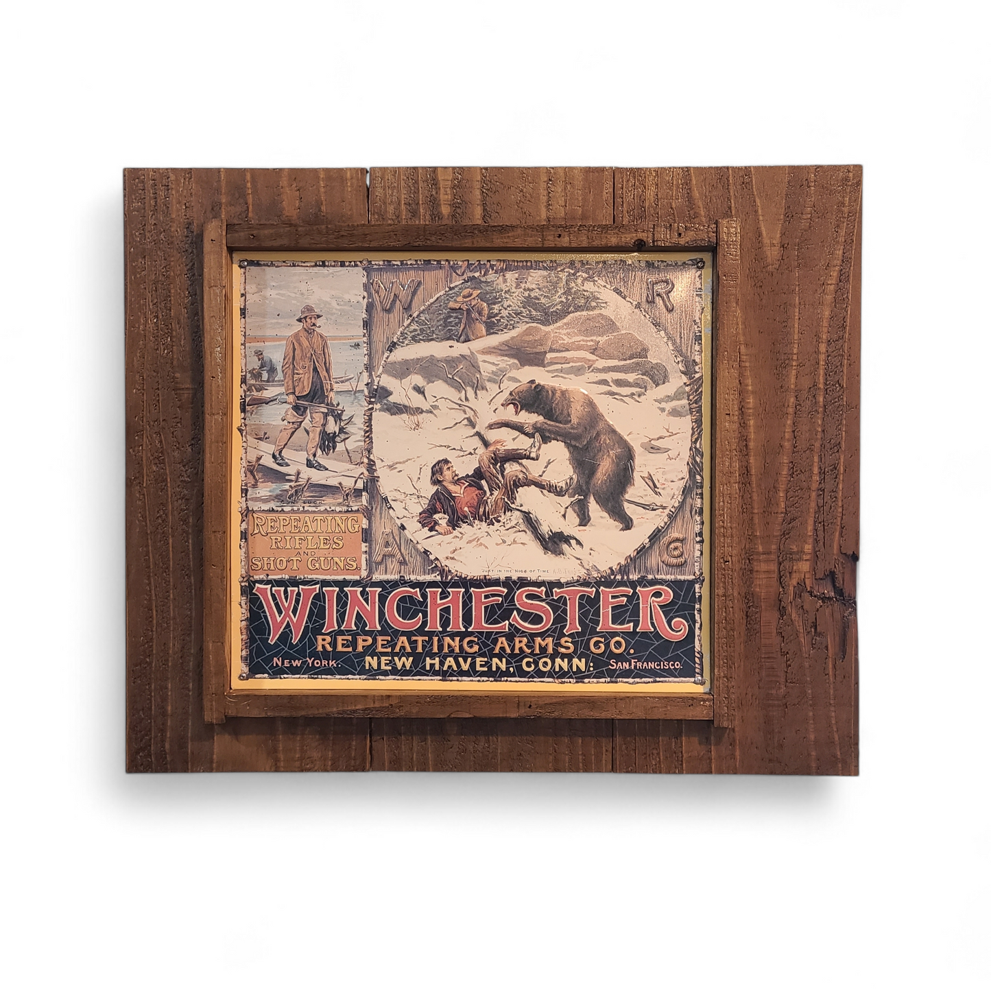 TIN SIGN - Winchester Repeating Rifles and Shot Guns by A.B. Frost