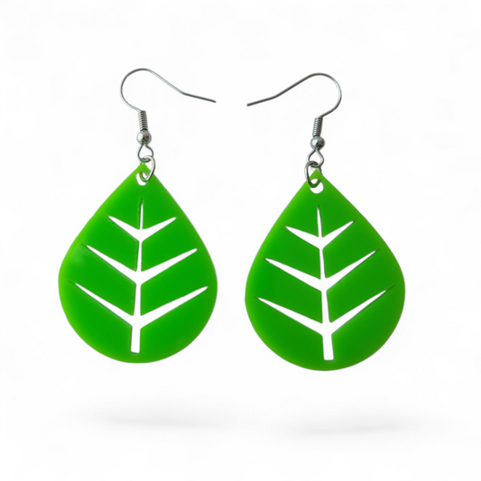 "Green Leaf" earrings (SILVER)