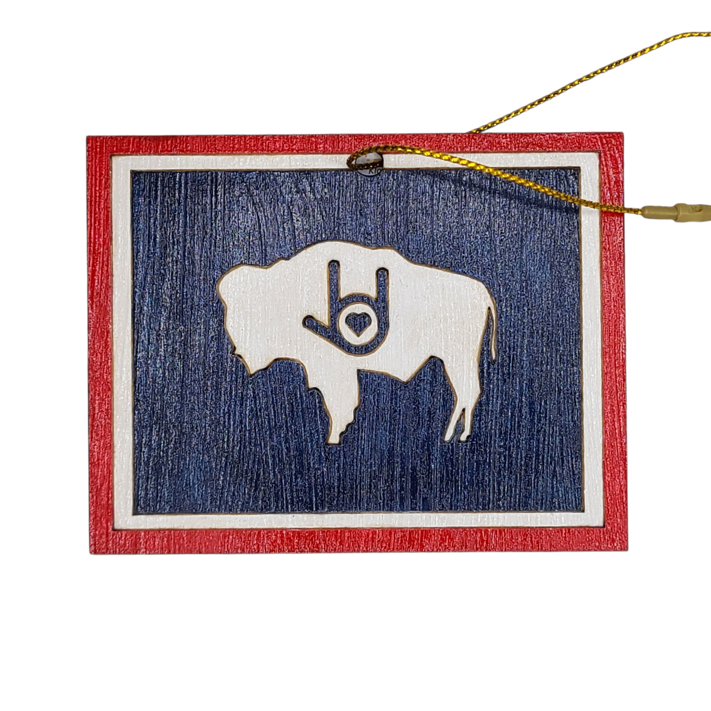 "I Love You, Wyoming Flag" ornament