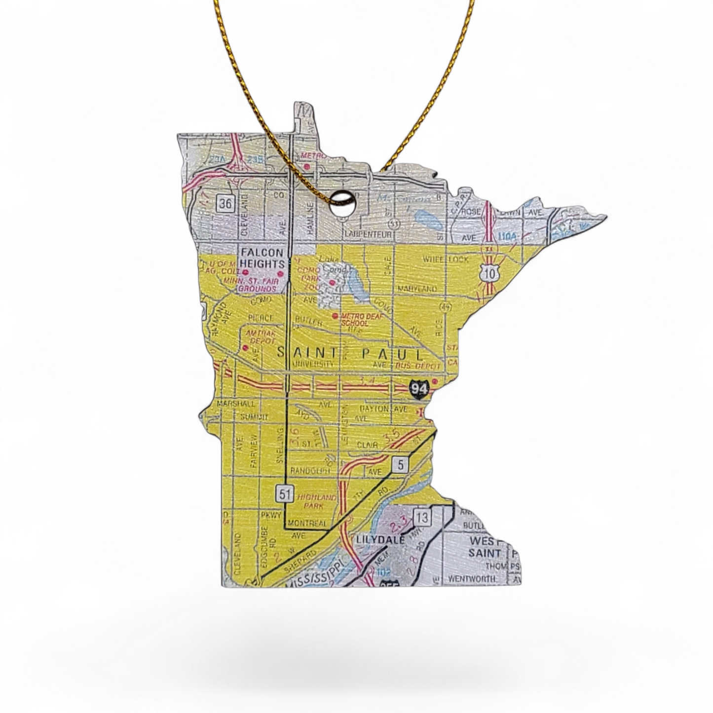 MINNESOTA - "Metro Deaf School in St. Paul" Map Ornament