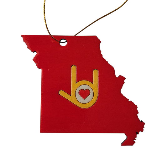 "I Love You, Missouri (Red/Yellow/White/Black)" ornament