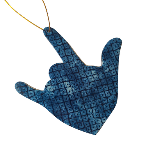 "I Love You, Blue Dot Diamonds" ornament