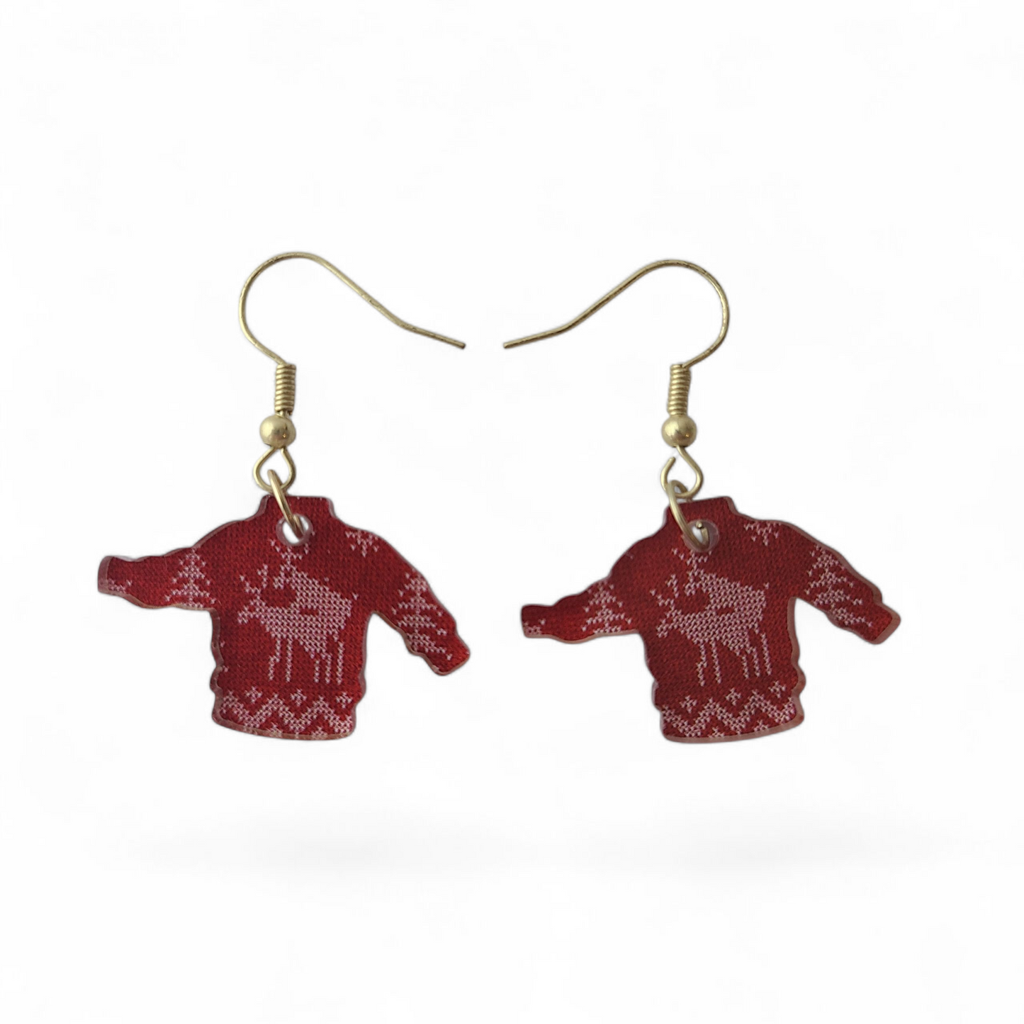 "Naughty Reindeers Sweater" earrings (FROSTED GOLD)