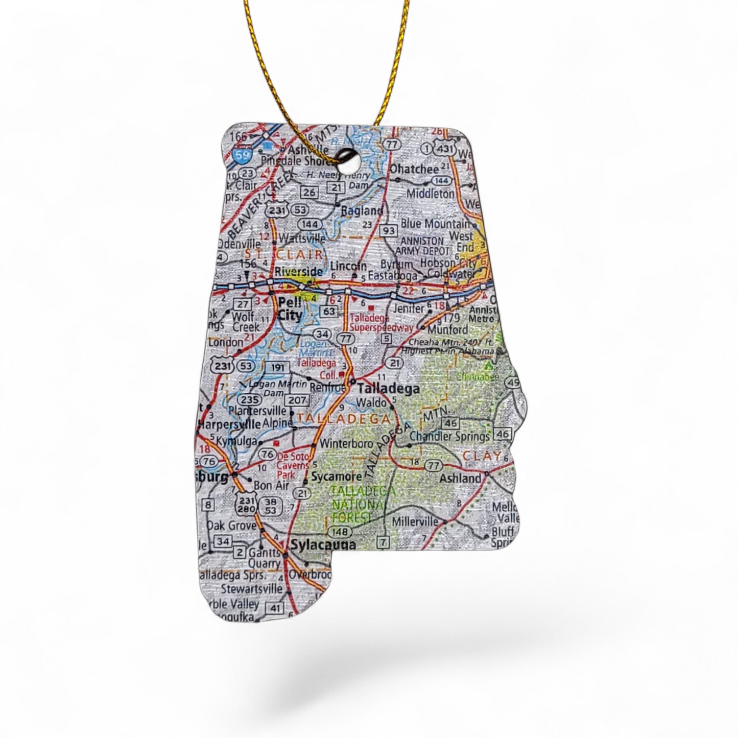ALABAMA - "Alabama School for the Deaf in Talladega" Map Ornament