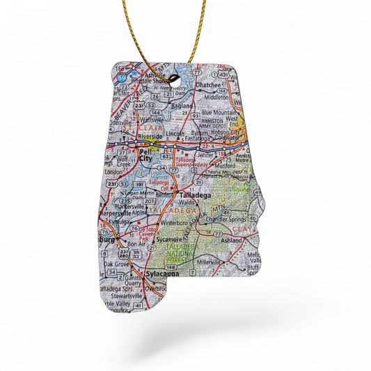 ALABAMA - "Alabama School for the Deaf in Talladega" Map Ornament