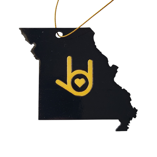 "I Love You, Missouri (Black/Yellow)" ornament